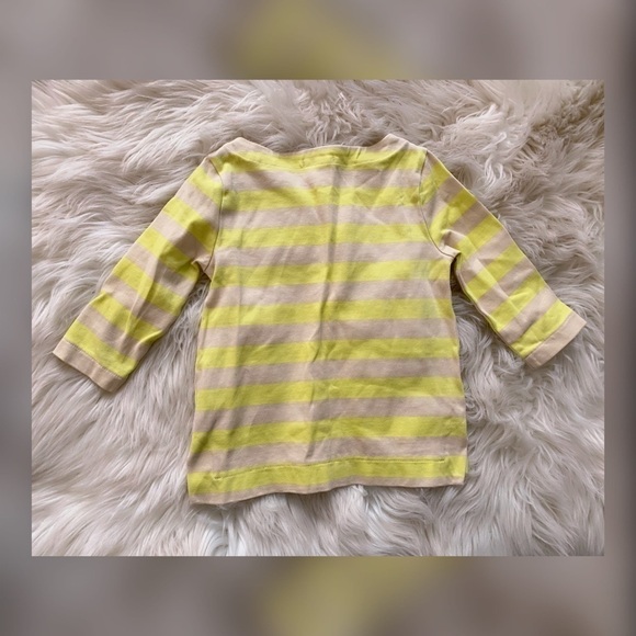 Crewcuts Striped Girls Boatneck Shirt 4 5 Yellow - Picture 1 of 2